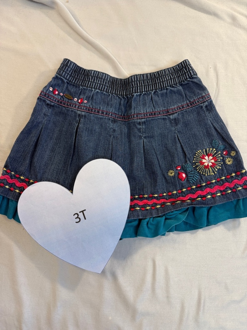 Krickets - Denim dress with soft corduroy riffle hem. Size 3X-4T